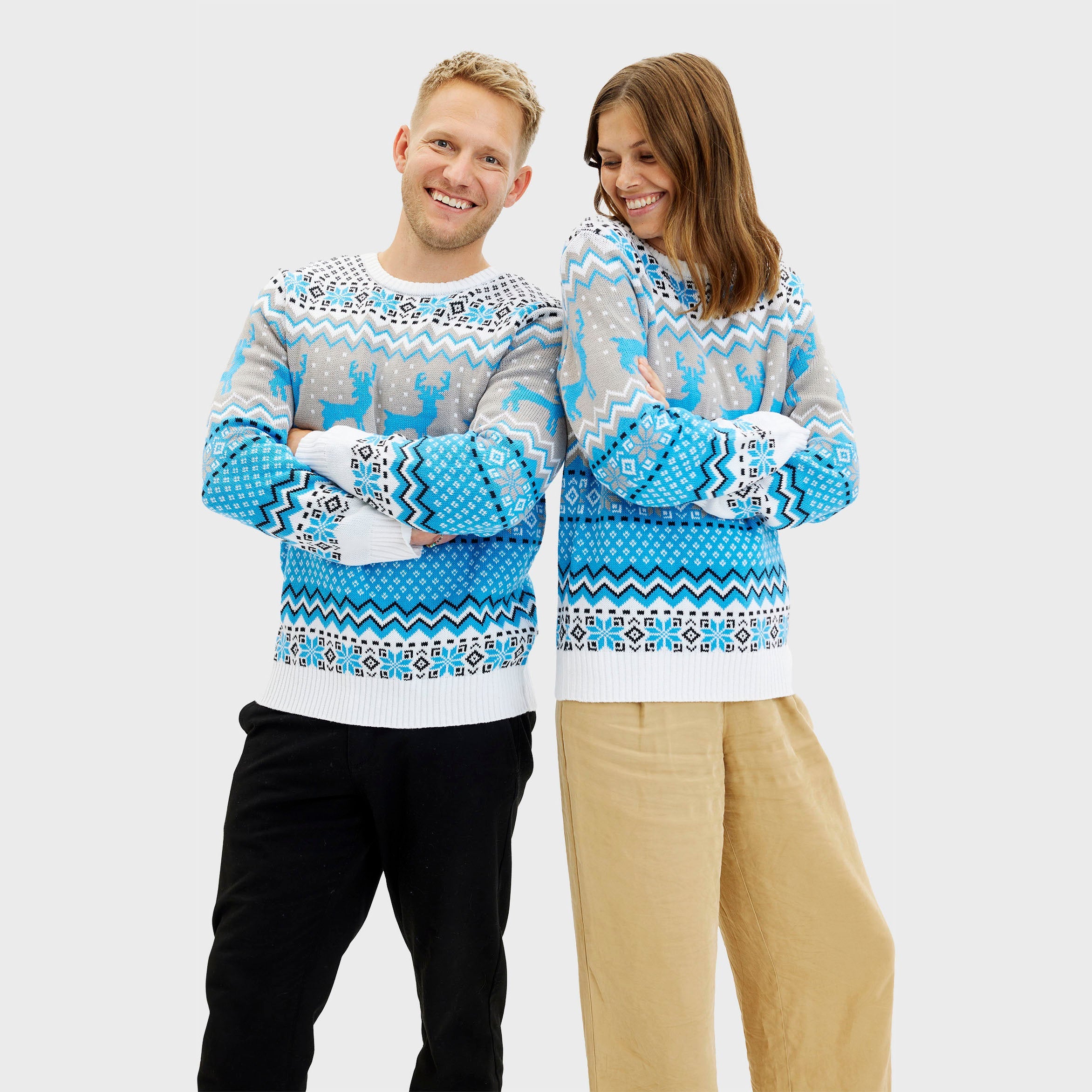 Traditionele Kersttrui Blauw - Heren