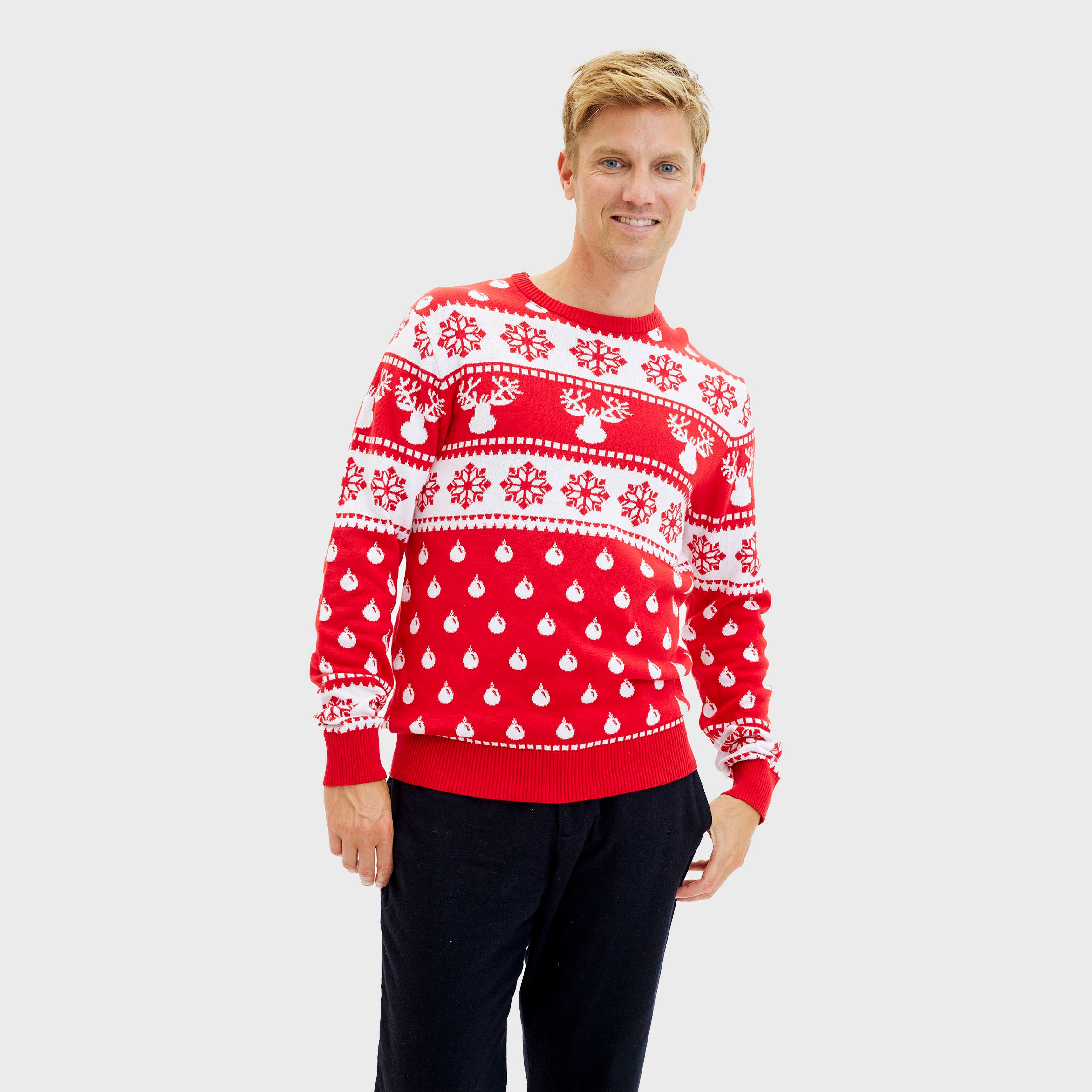 Il Classico Maglione Natalizio Rosso - Uomo.