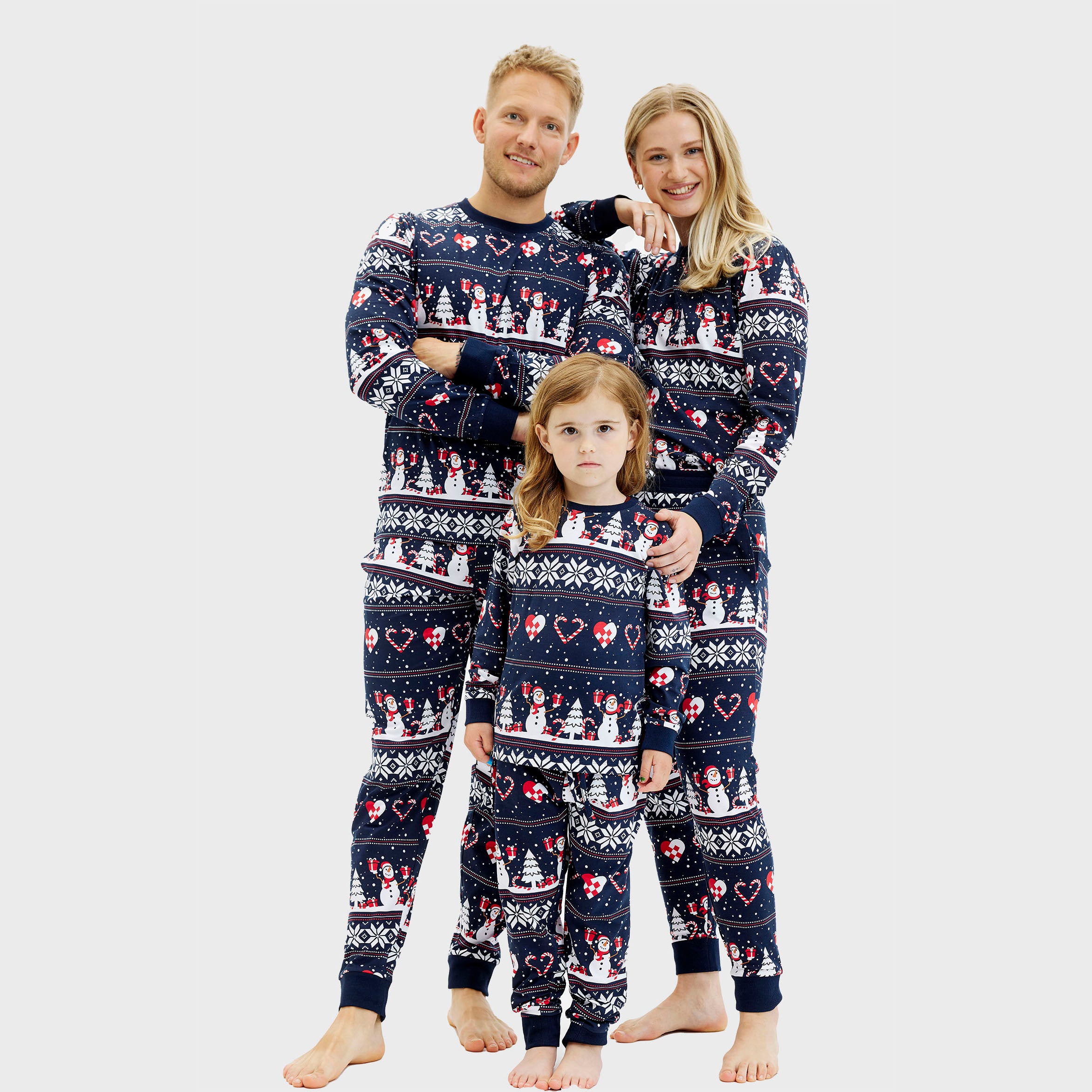 Kersthart Kerstpyjama Navy - Dames