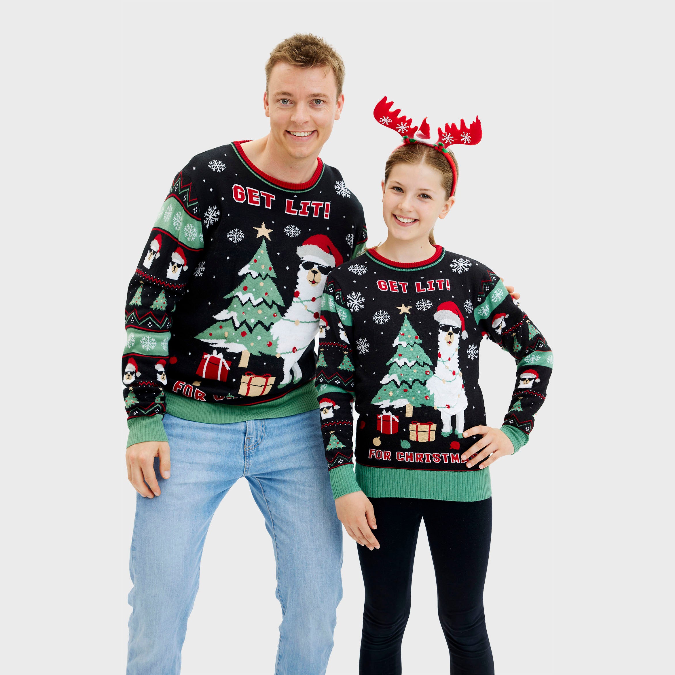 Get Lit Llama Christmas Sweater - Donna