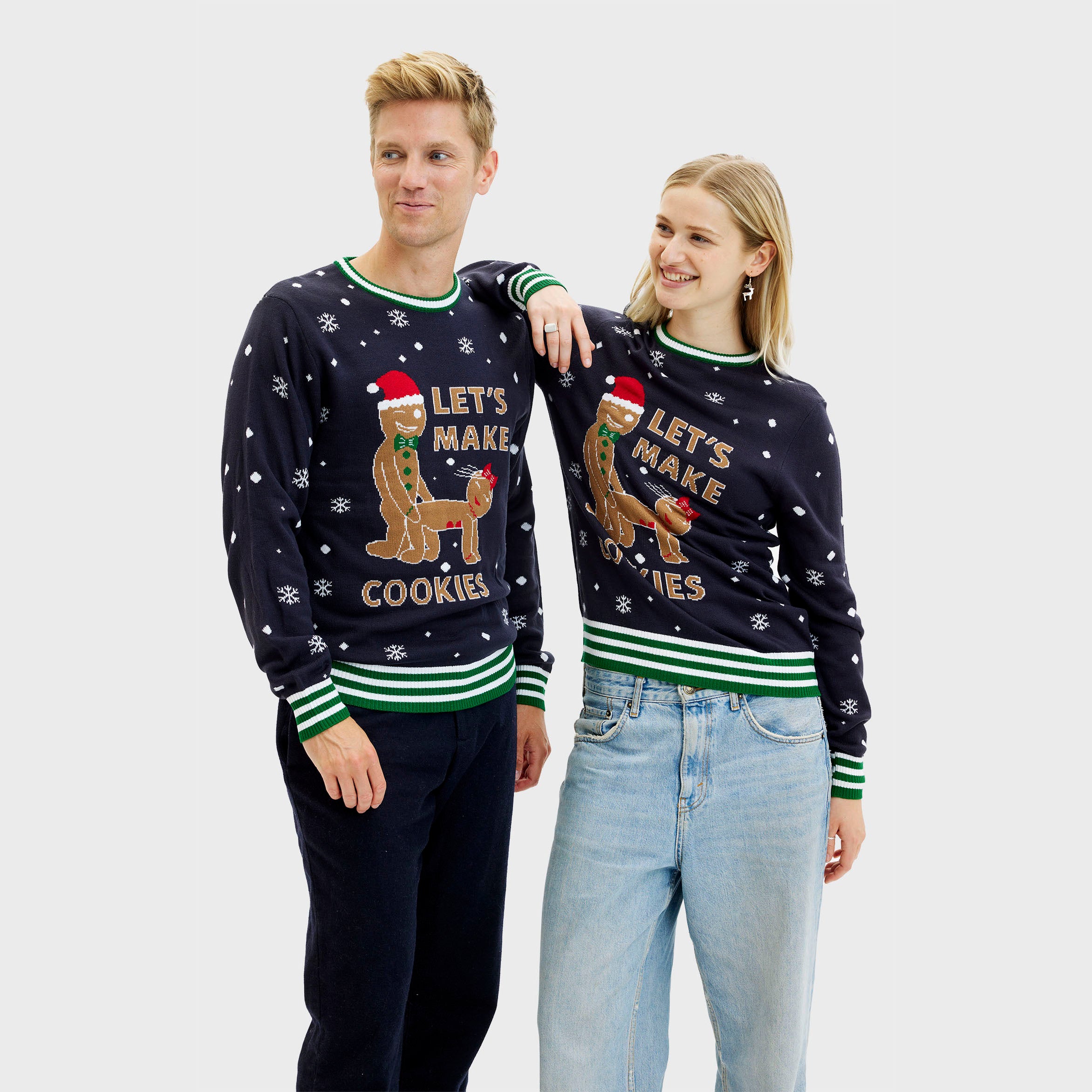 Kersttaart kersttrui voor dames in blauw