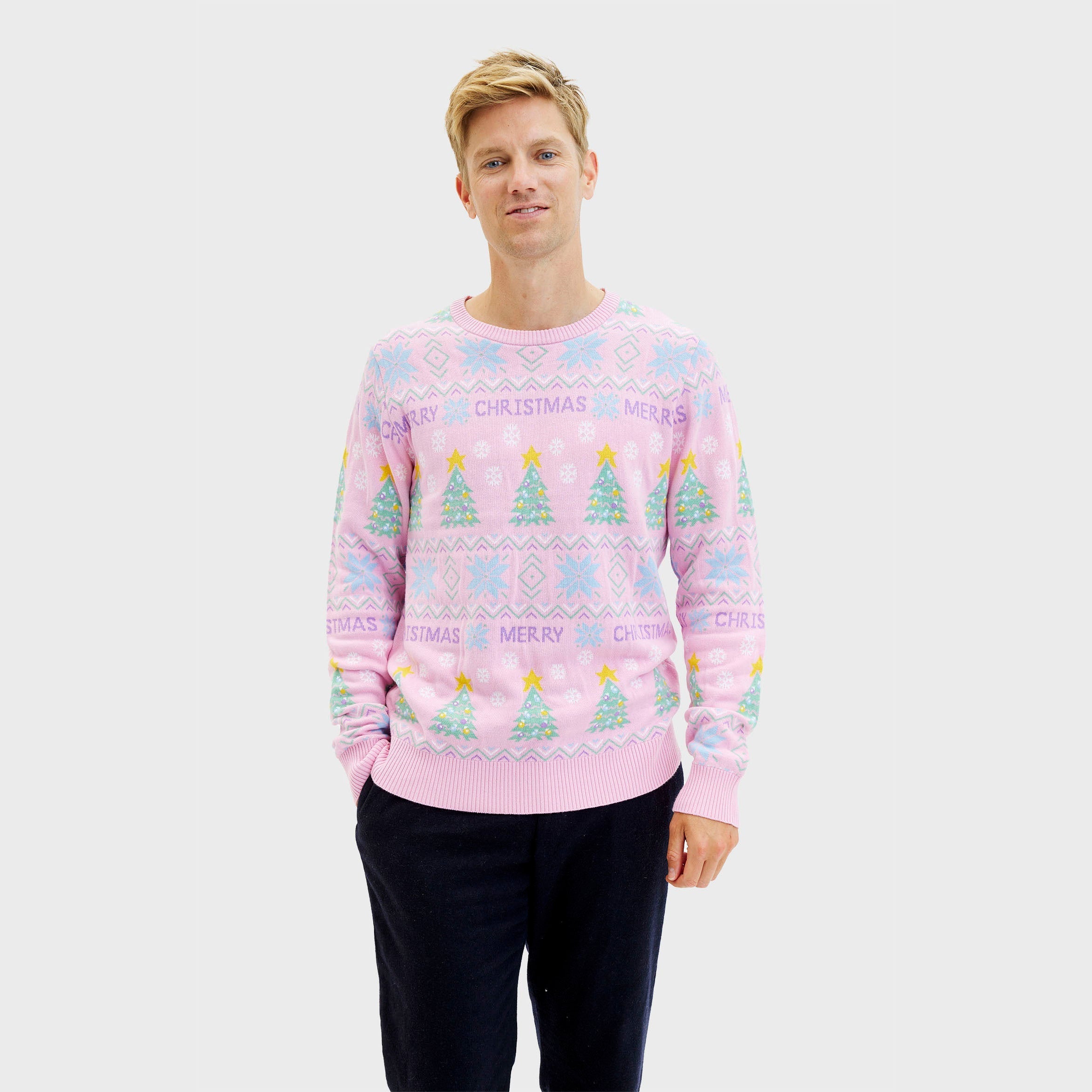 De roze Kersttrui - Heren.