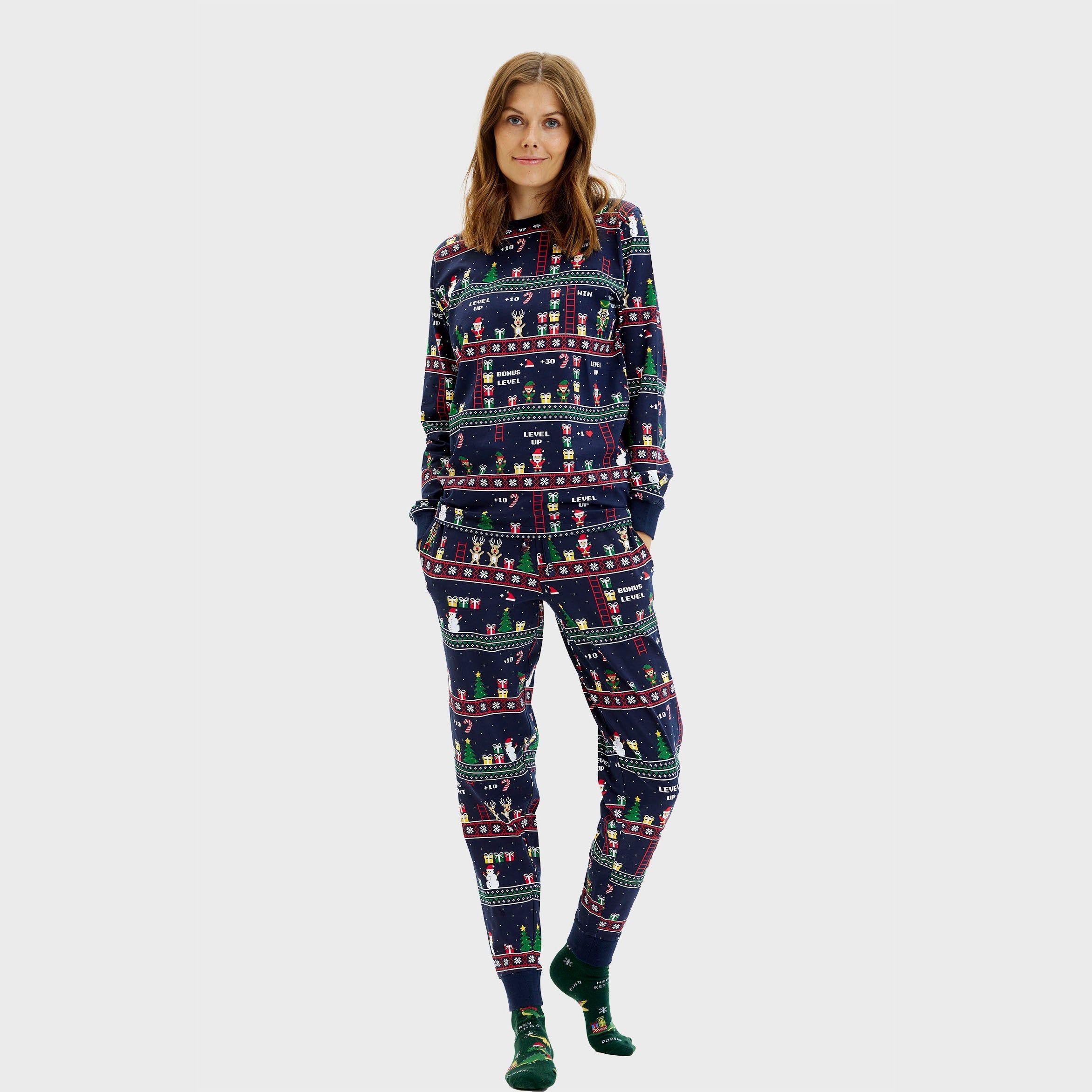 Vintage gamer kerstpyjama - Dames.