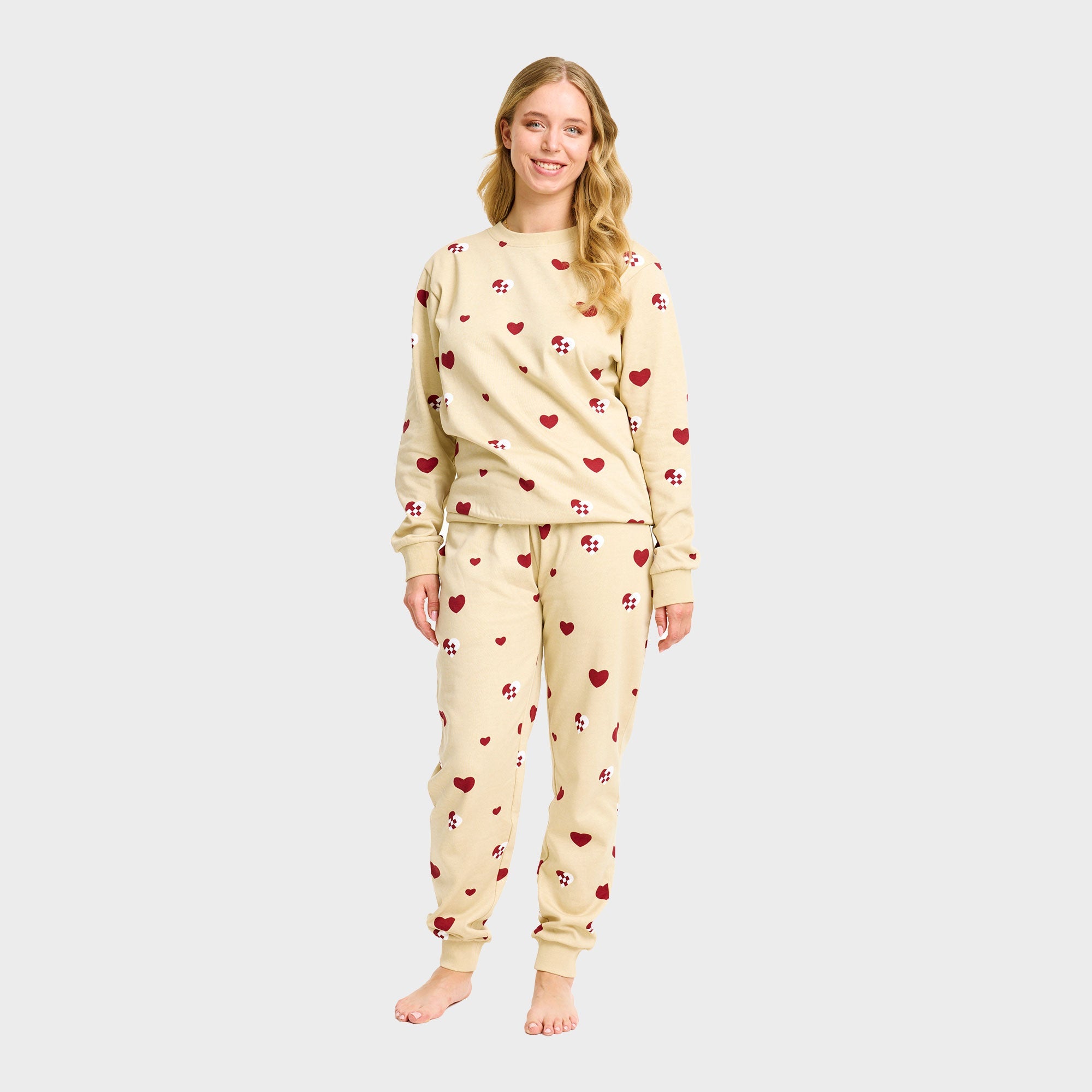 Kersthart sweatset – Dames