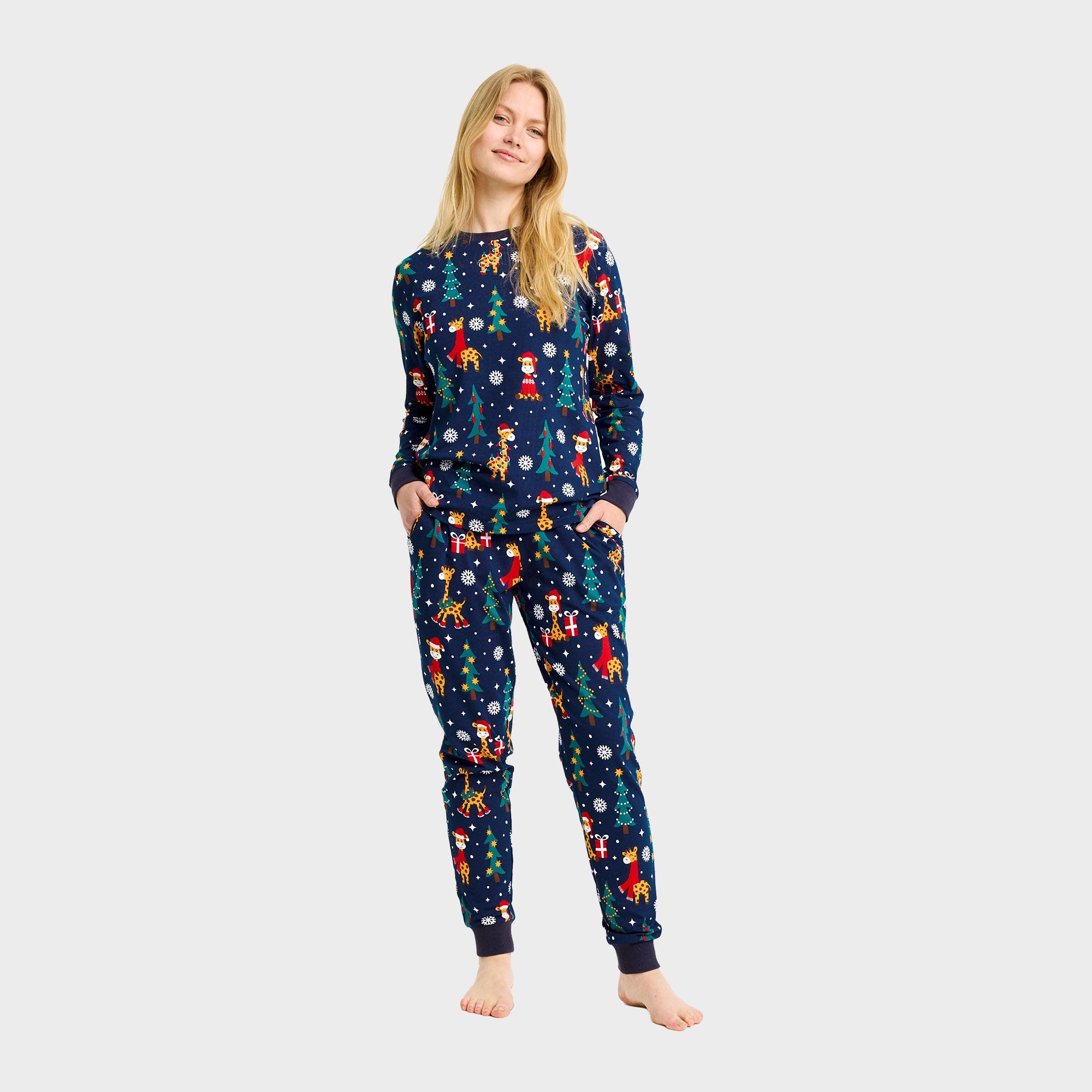 De giraffen kerstpyjama – Dames