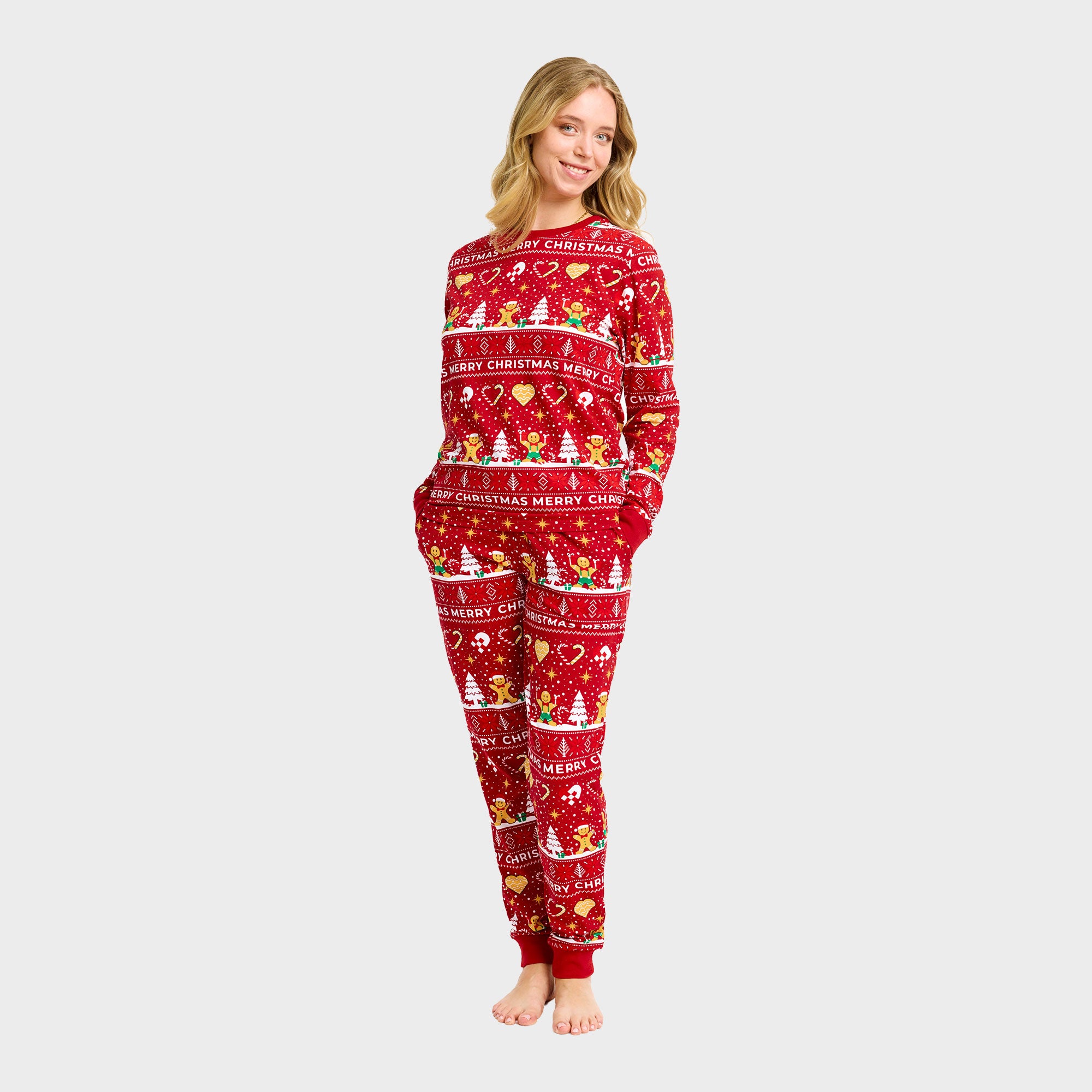 Christmas Cookie pigiama natalizio rosso – Donna