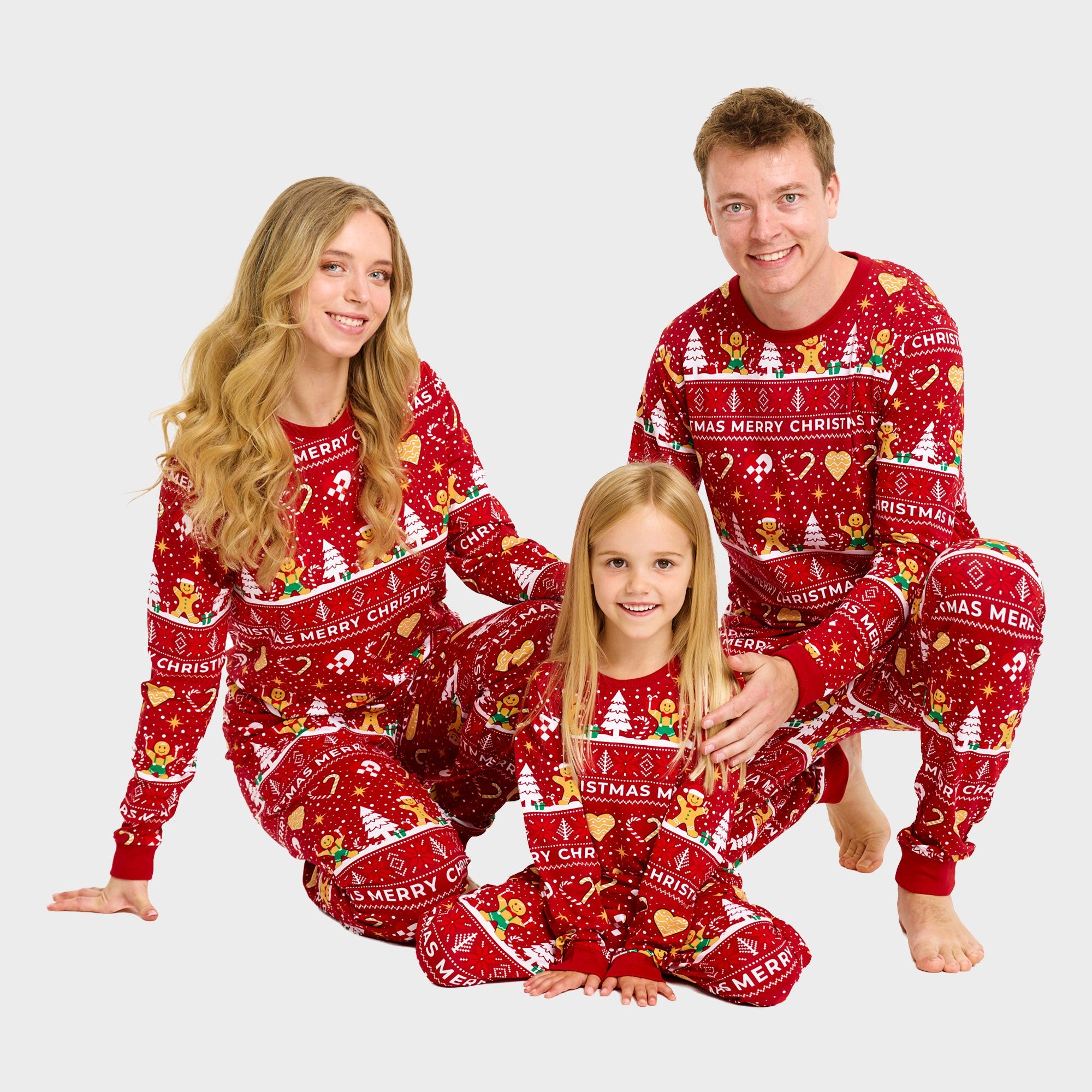 Christmas Cookie kerstpyjama rood voor heren