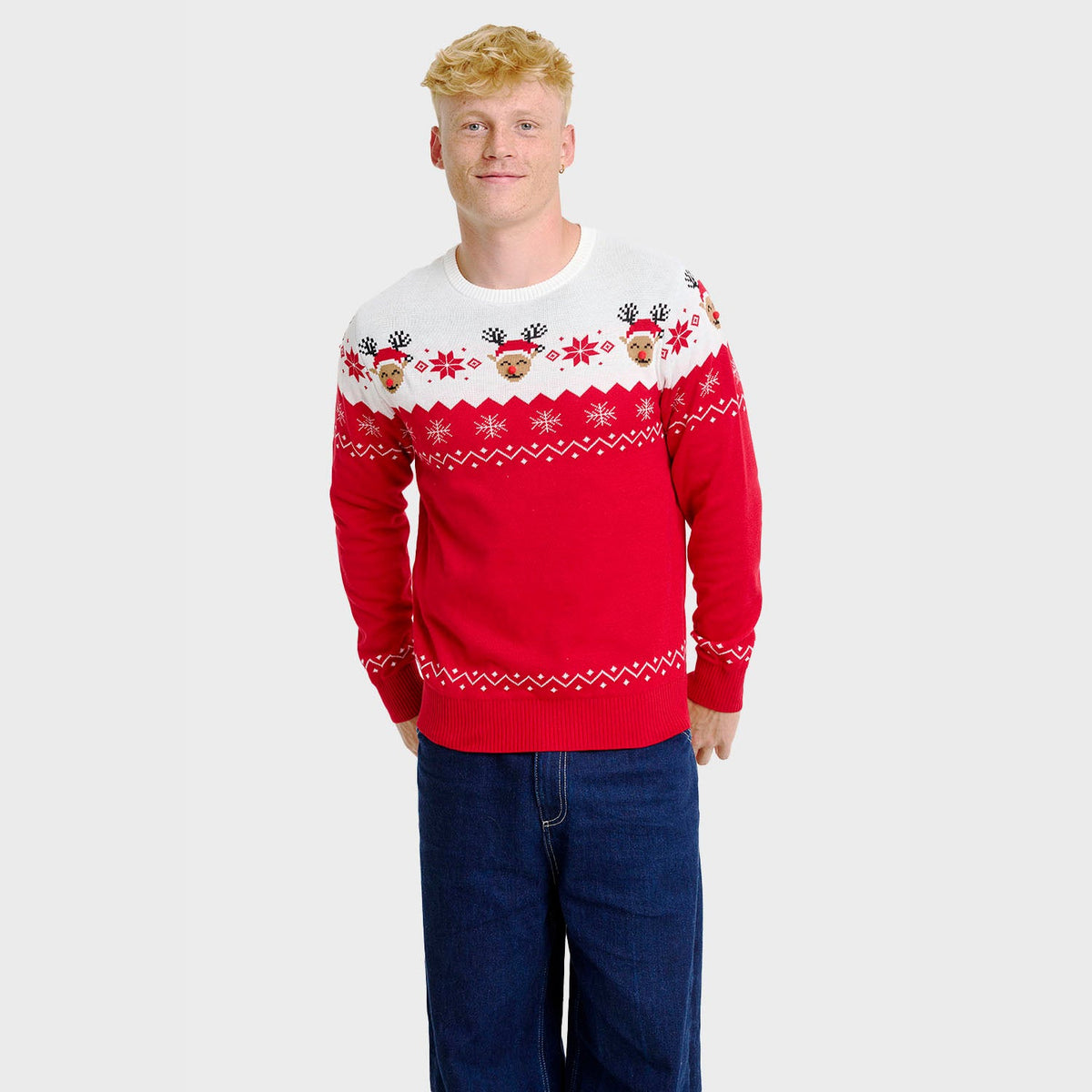 Maglione Natale Uomo Donna Nordico Fairisle Rosso Verde &ndash; Novit&agrave; Accogliente