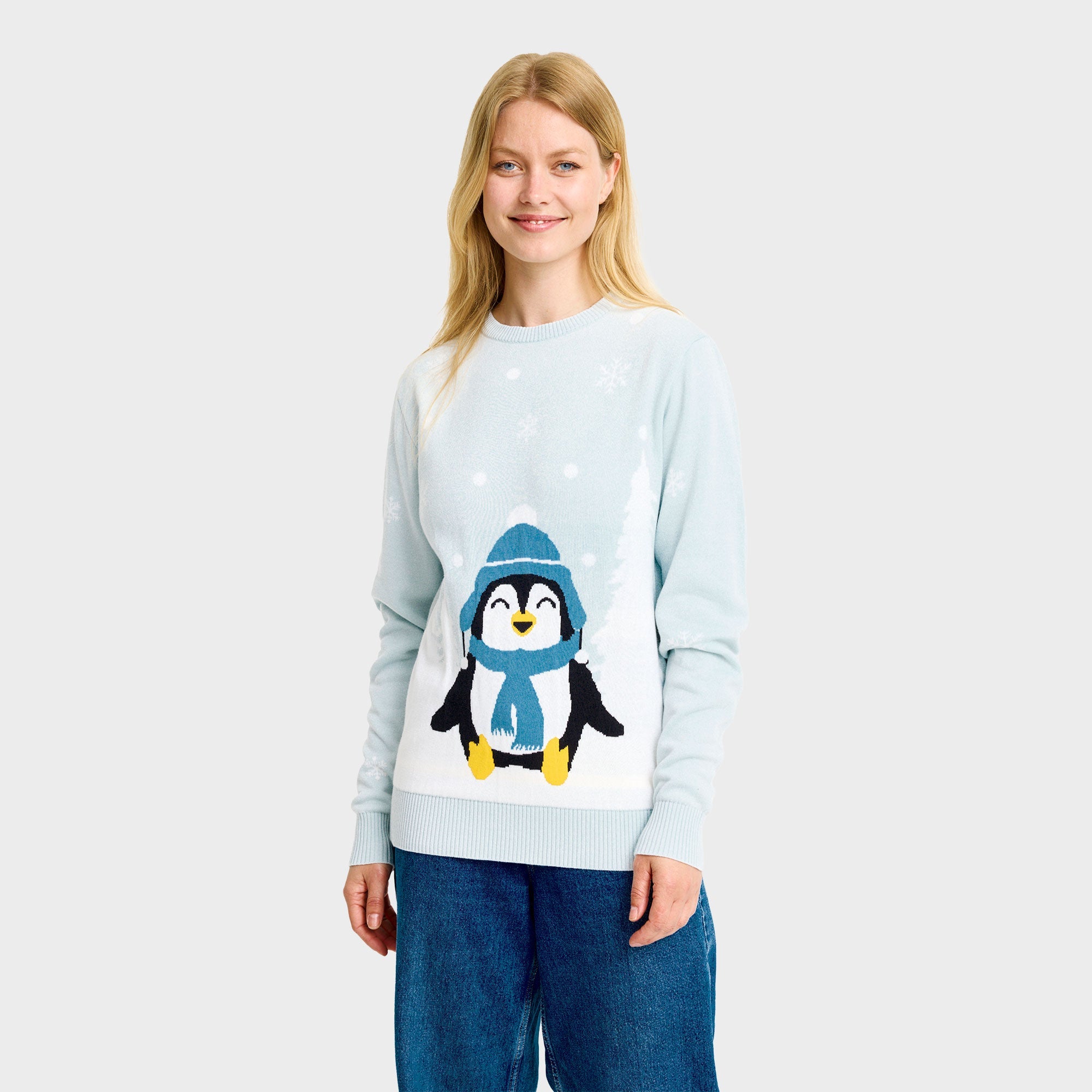 De lieve pinguïn kersttrui – Dames