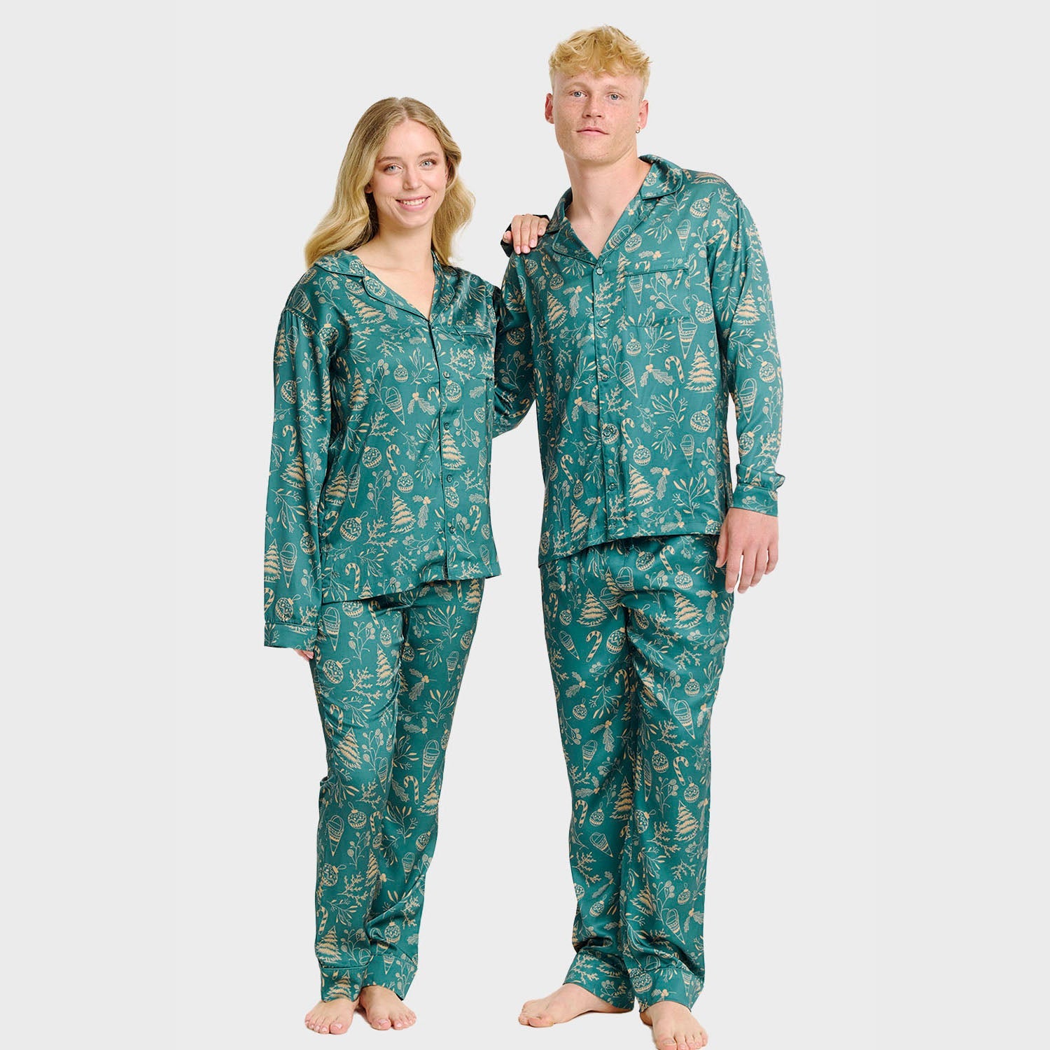 De stijlvolle satijnen pyjama - Heren