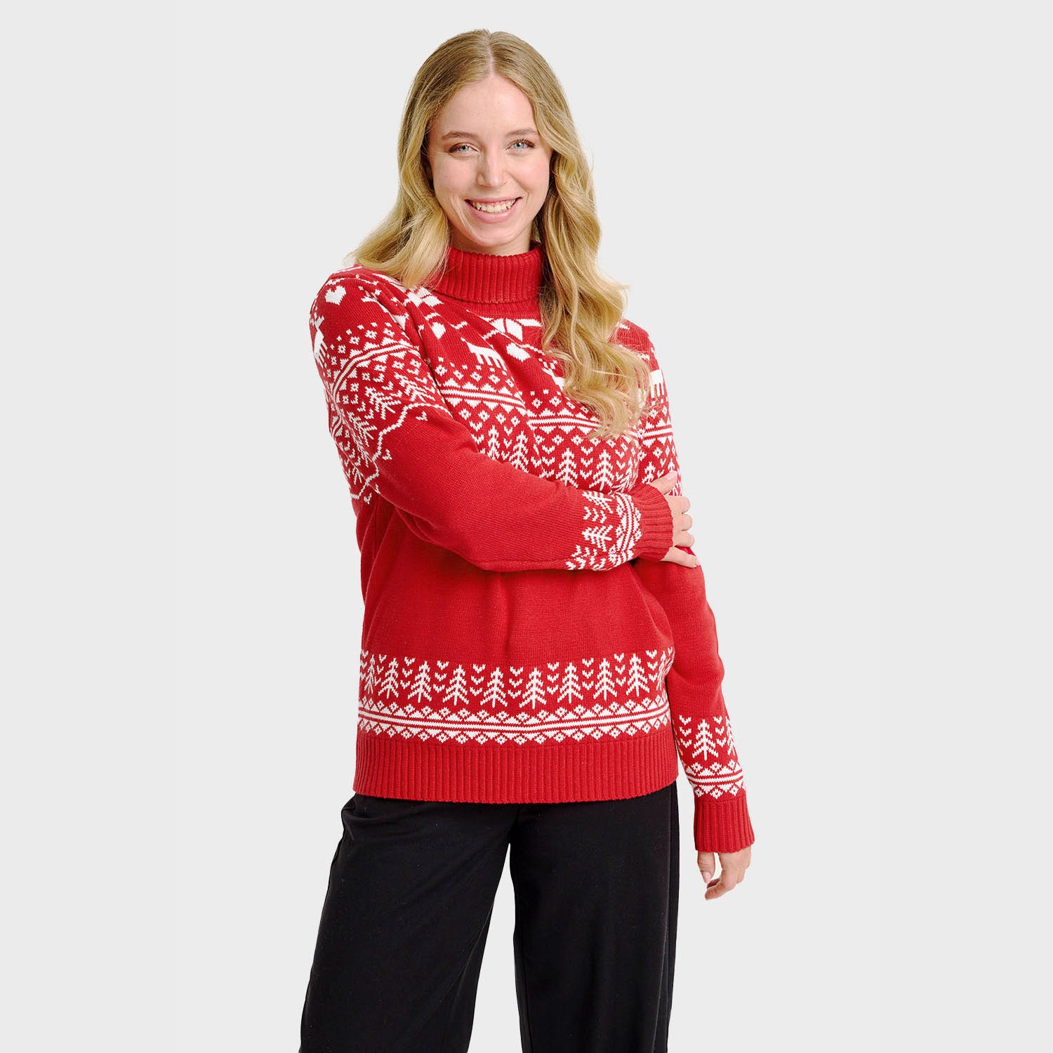 Greenlandish maglione natalizio con collo alto – Donna