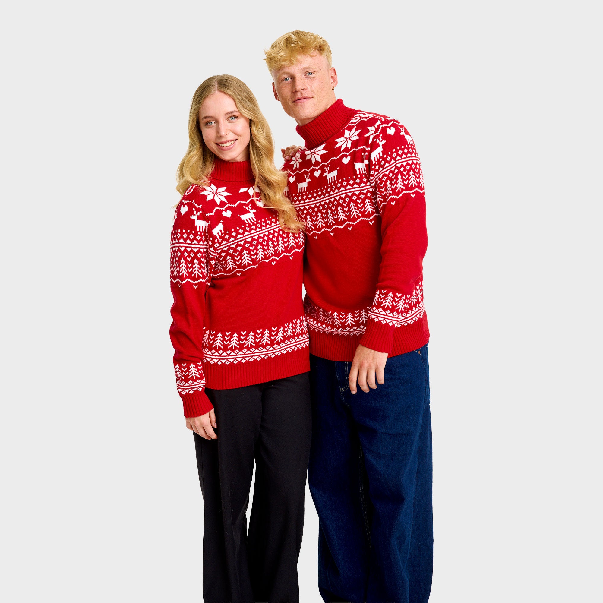 Greenlandish maglione natalizio con collo alto – Uomo