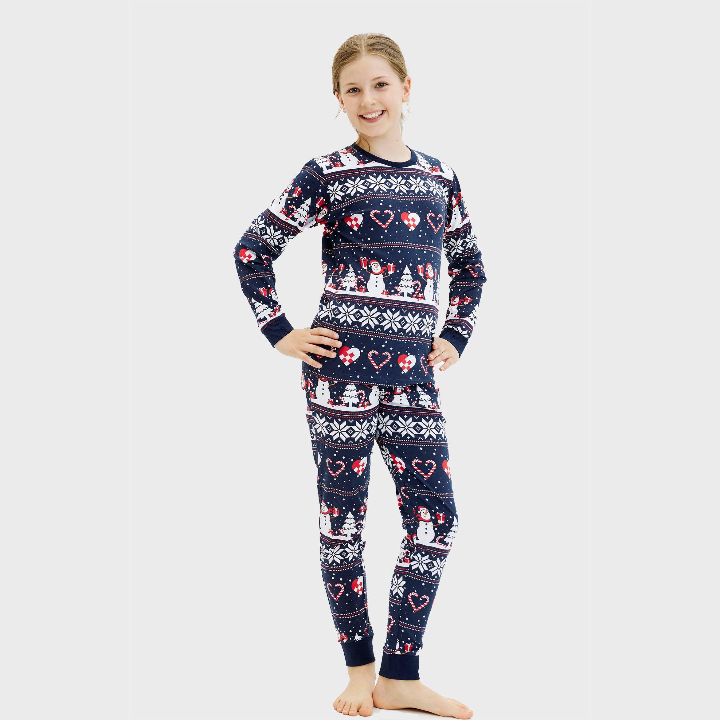 Kersthart Kerstpyjama Navy - Kinderen