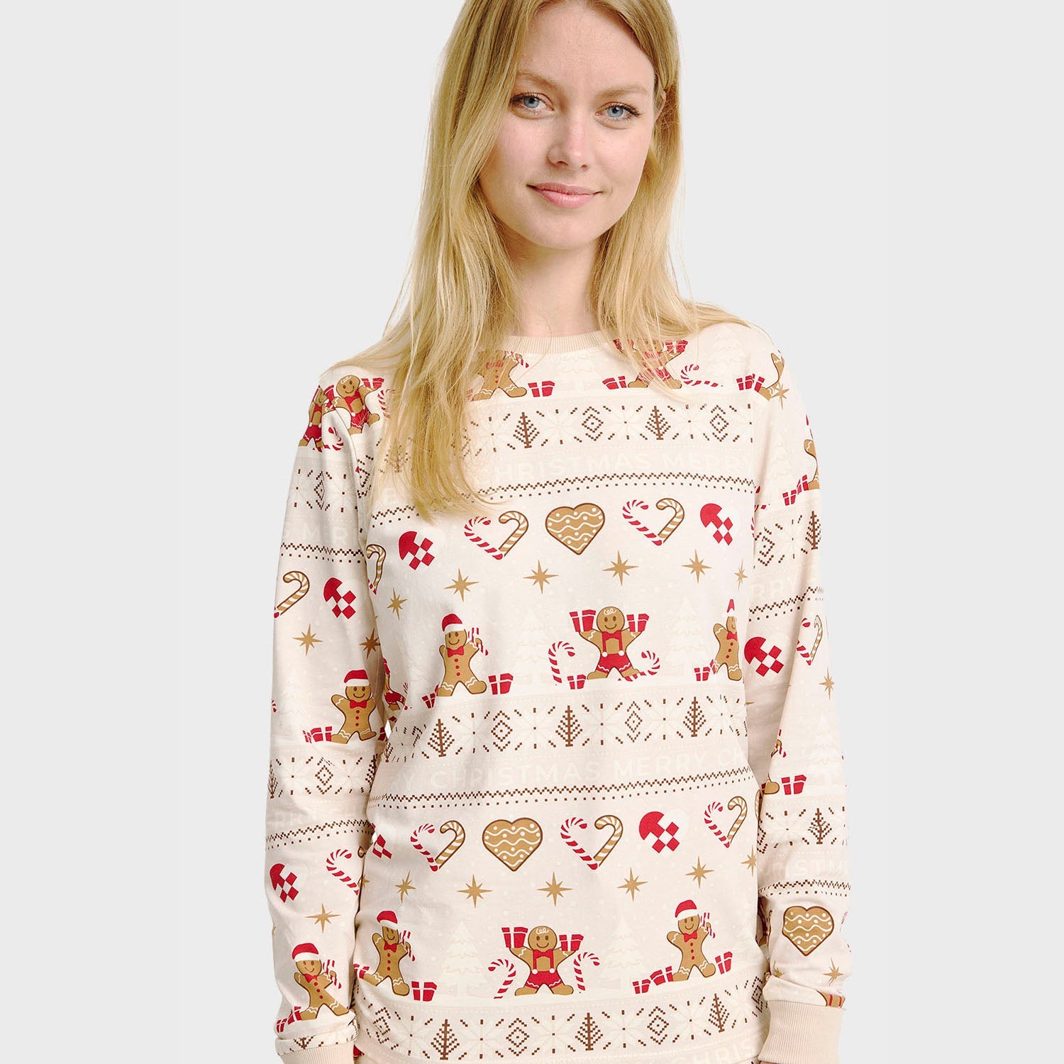 Christmas Cookie kerstpyjama beige – Dames