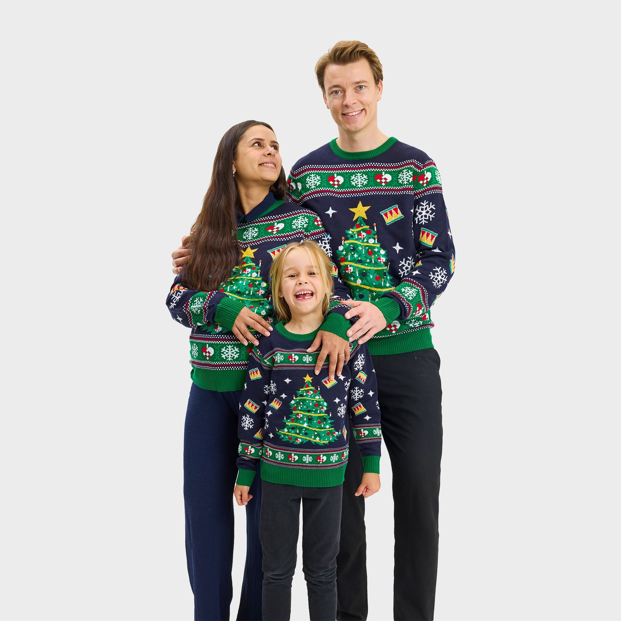 Kerstboom Kersttrui Blauw - Kinderen