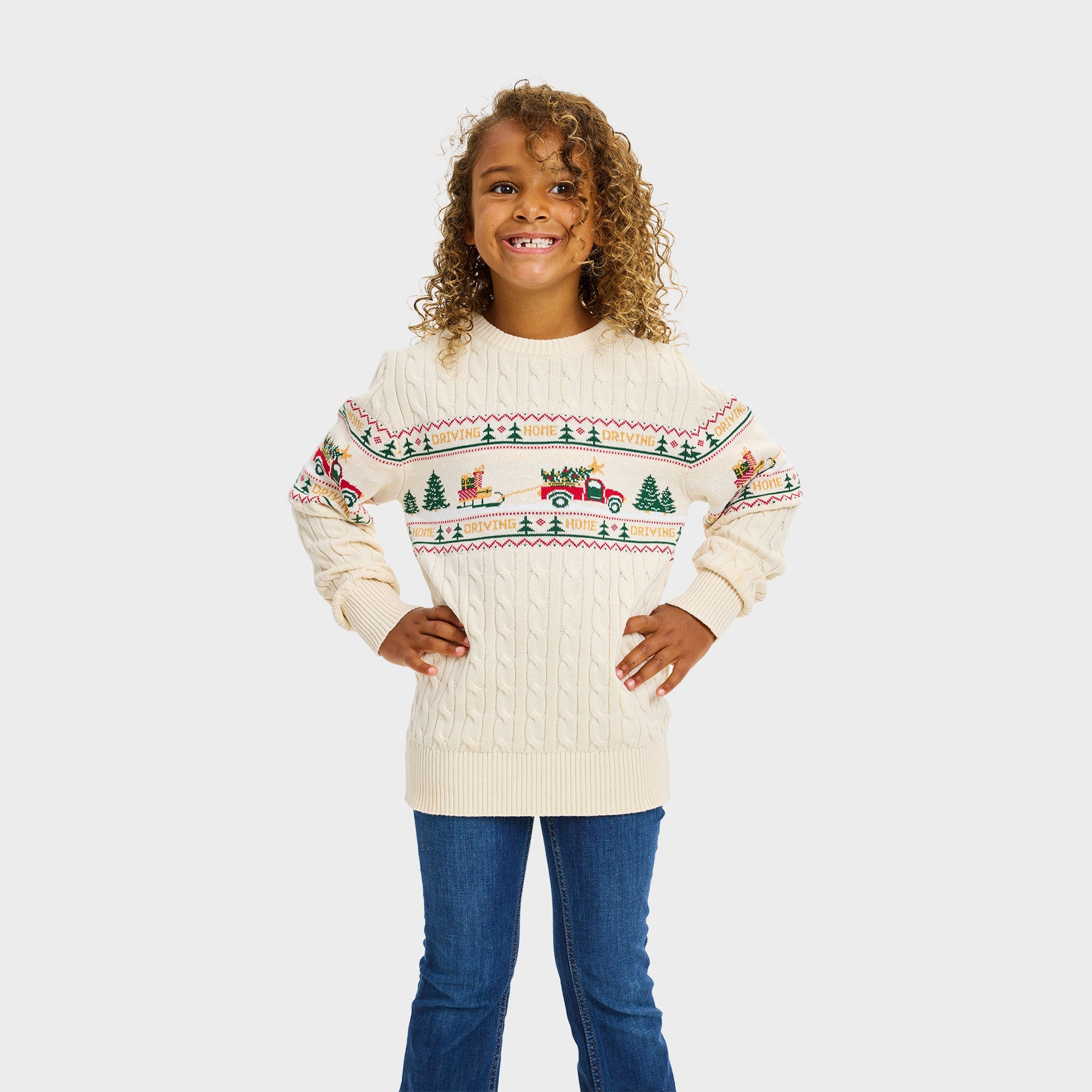 Maglione natalizio Driving Home Cable Knit – Bambini