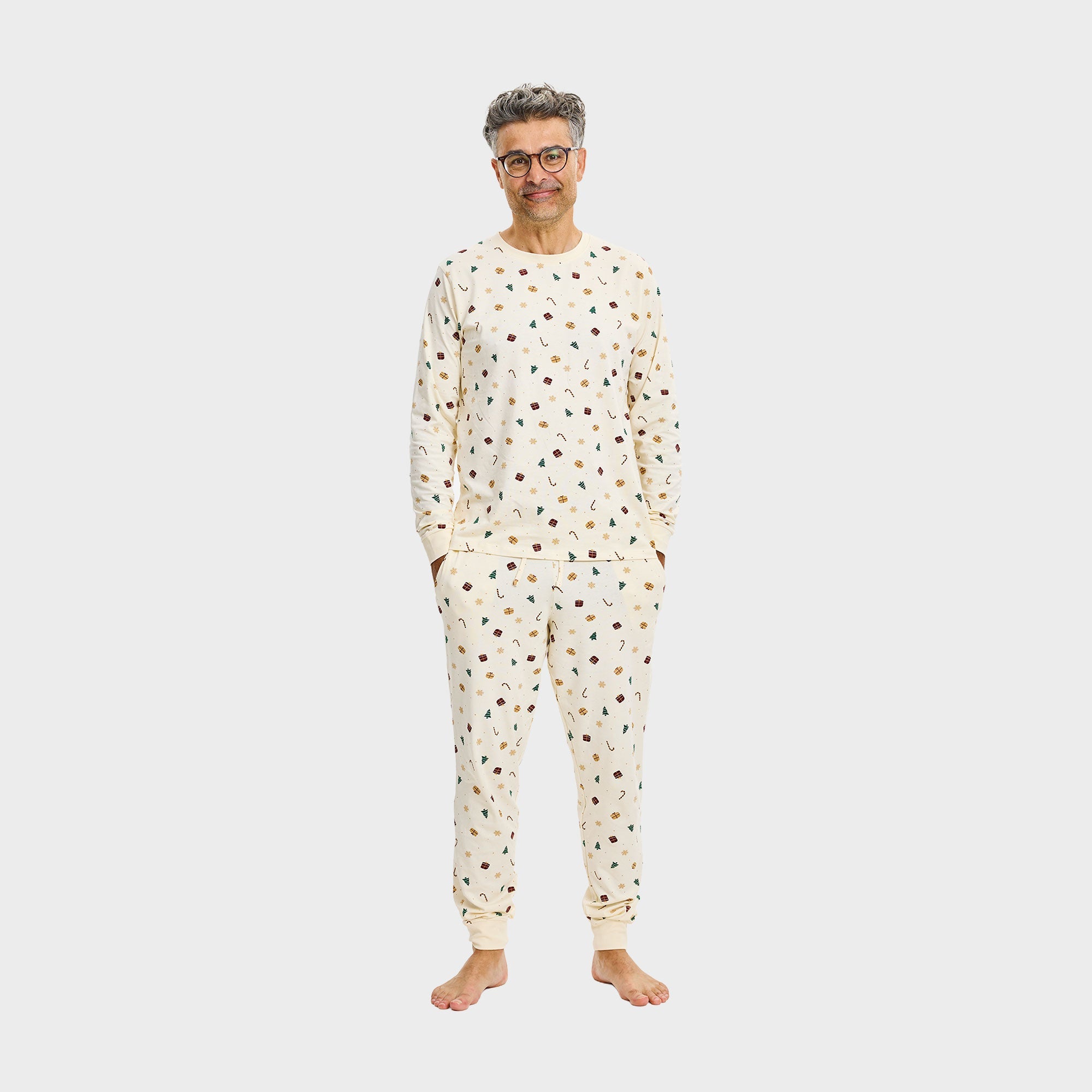 Kerstdroom pyjama beige – Heren