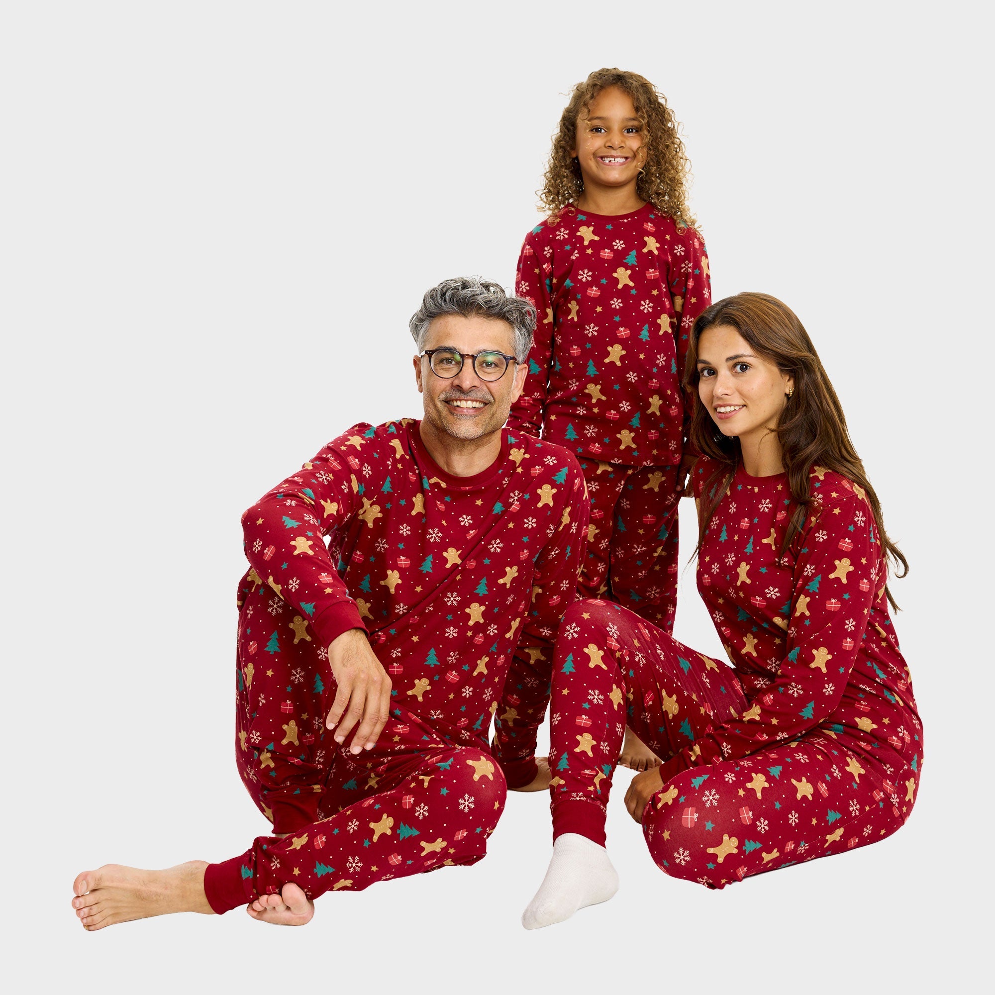 Gingerbread kerstpyjama rood – Heren