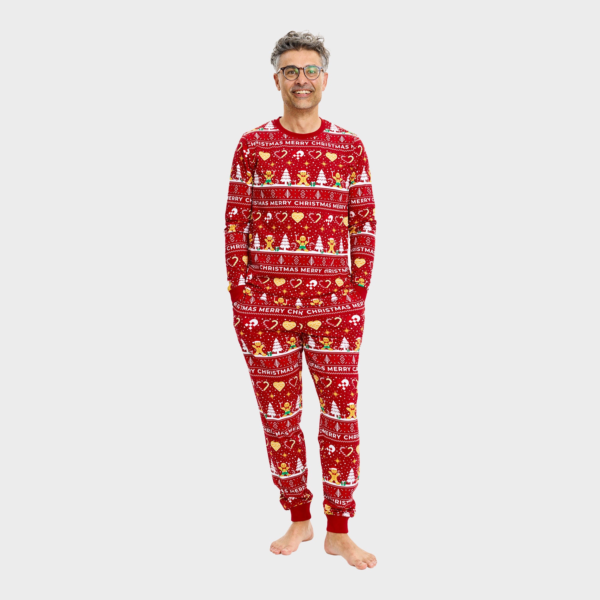 Christmas Cookie pigiama natalizio rosso – Uomo