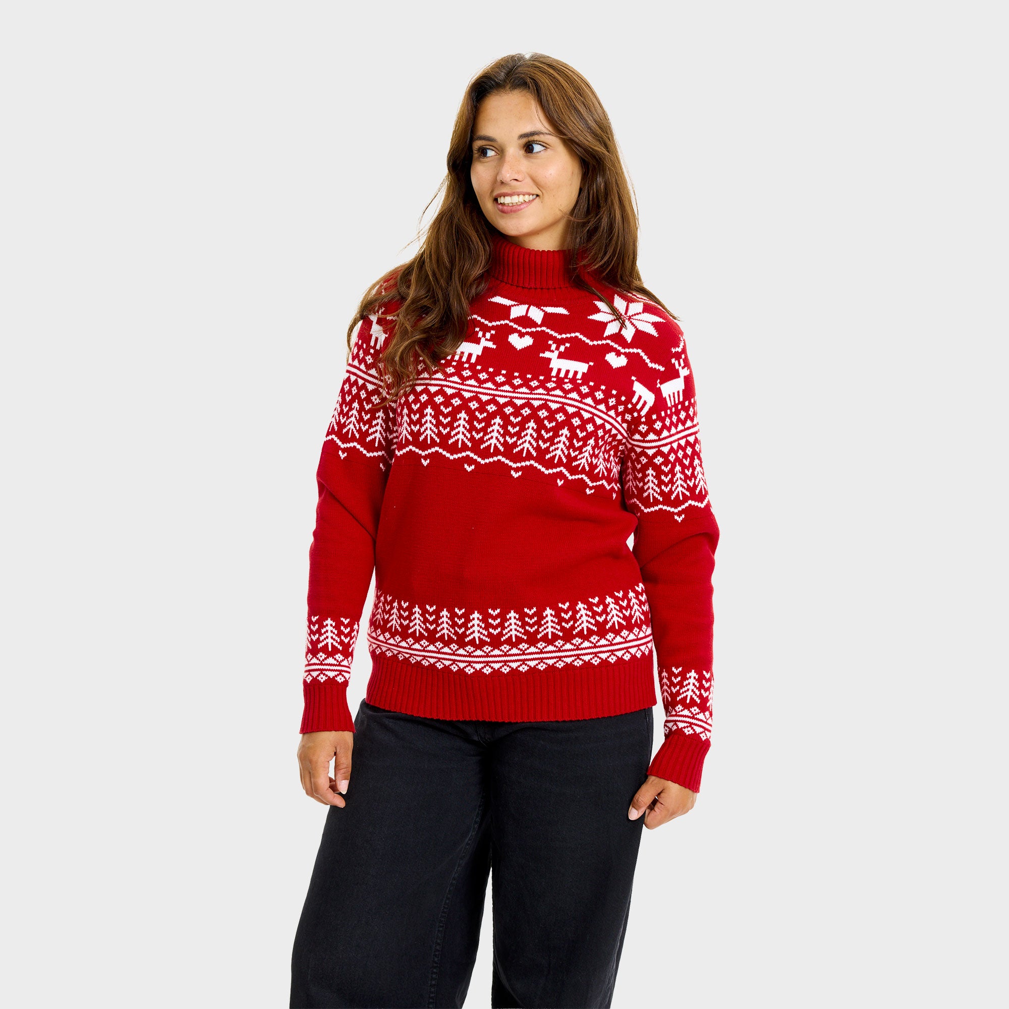 Greenlandish maglione natalizio con collo alto – Donna