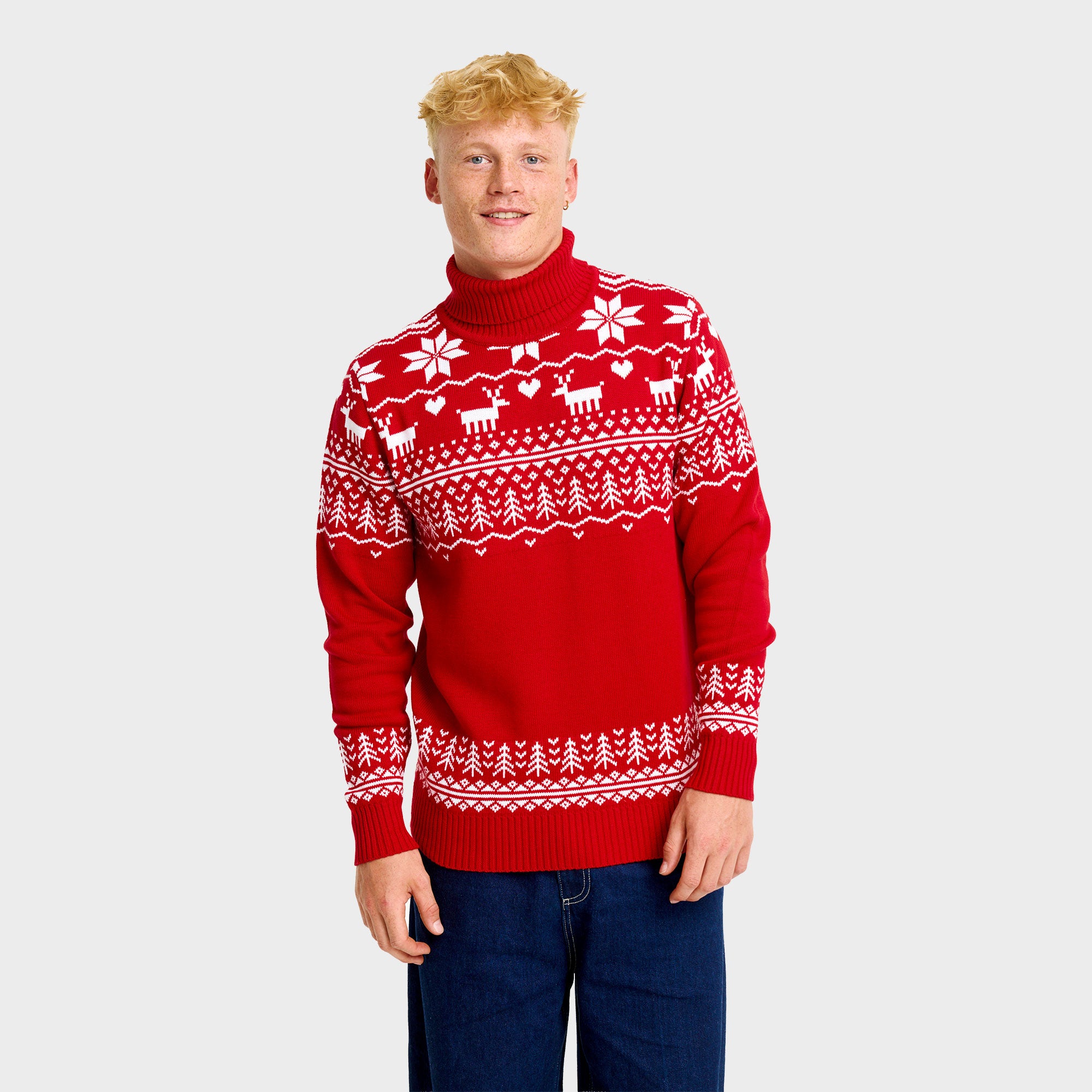 Greenlandish maglione natalizio con collo alto – Uomo