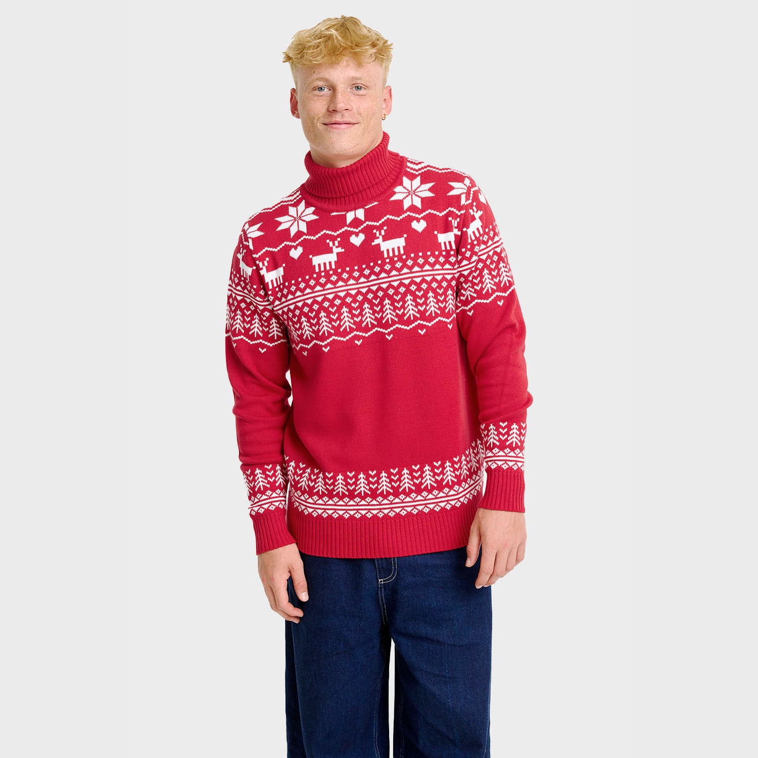 Greenlandish maglione natalizio con collo alto – Uomo