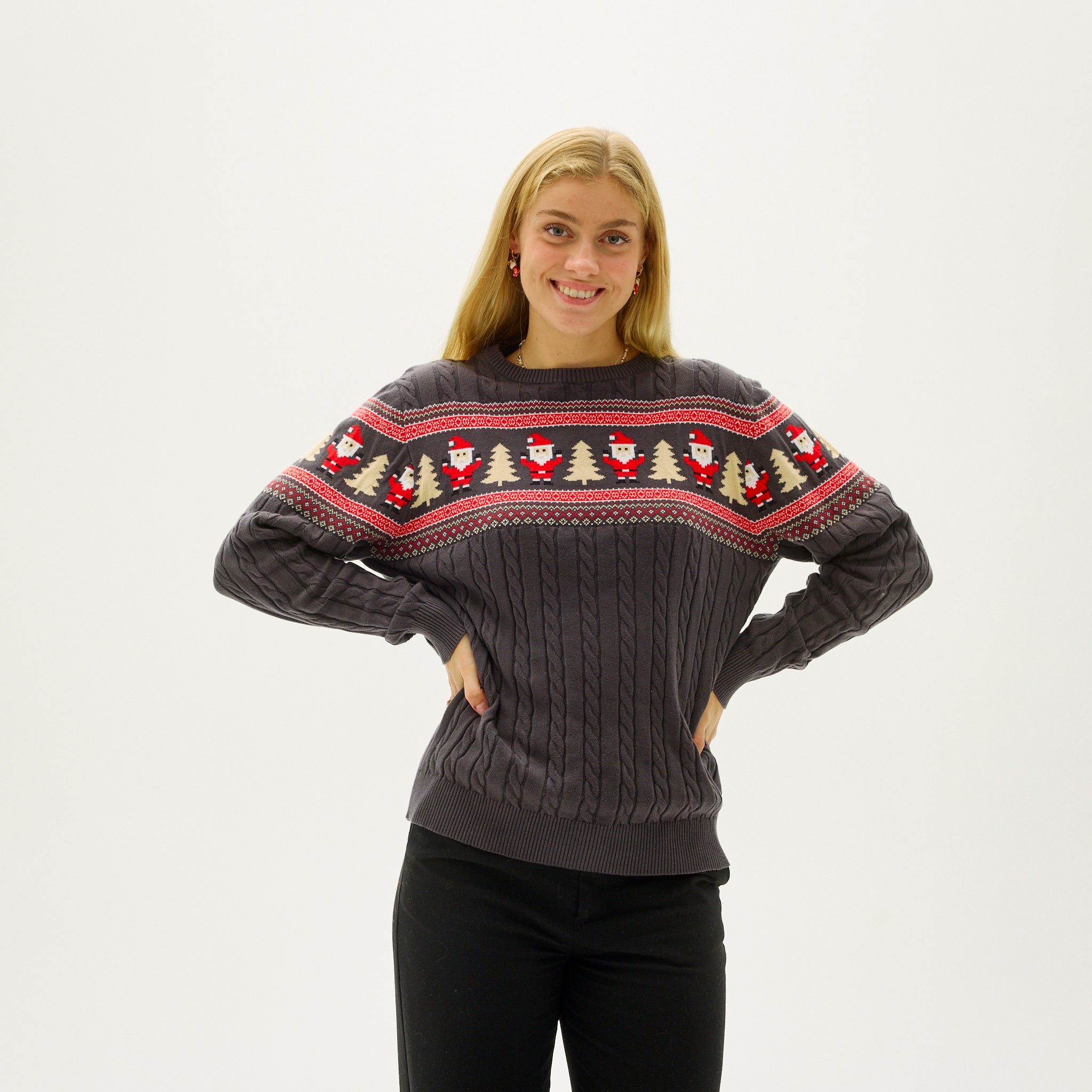 Santa's Cable Knit Sweater - Donna.