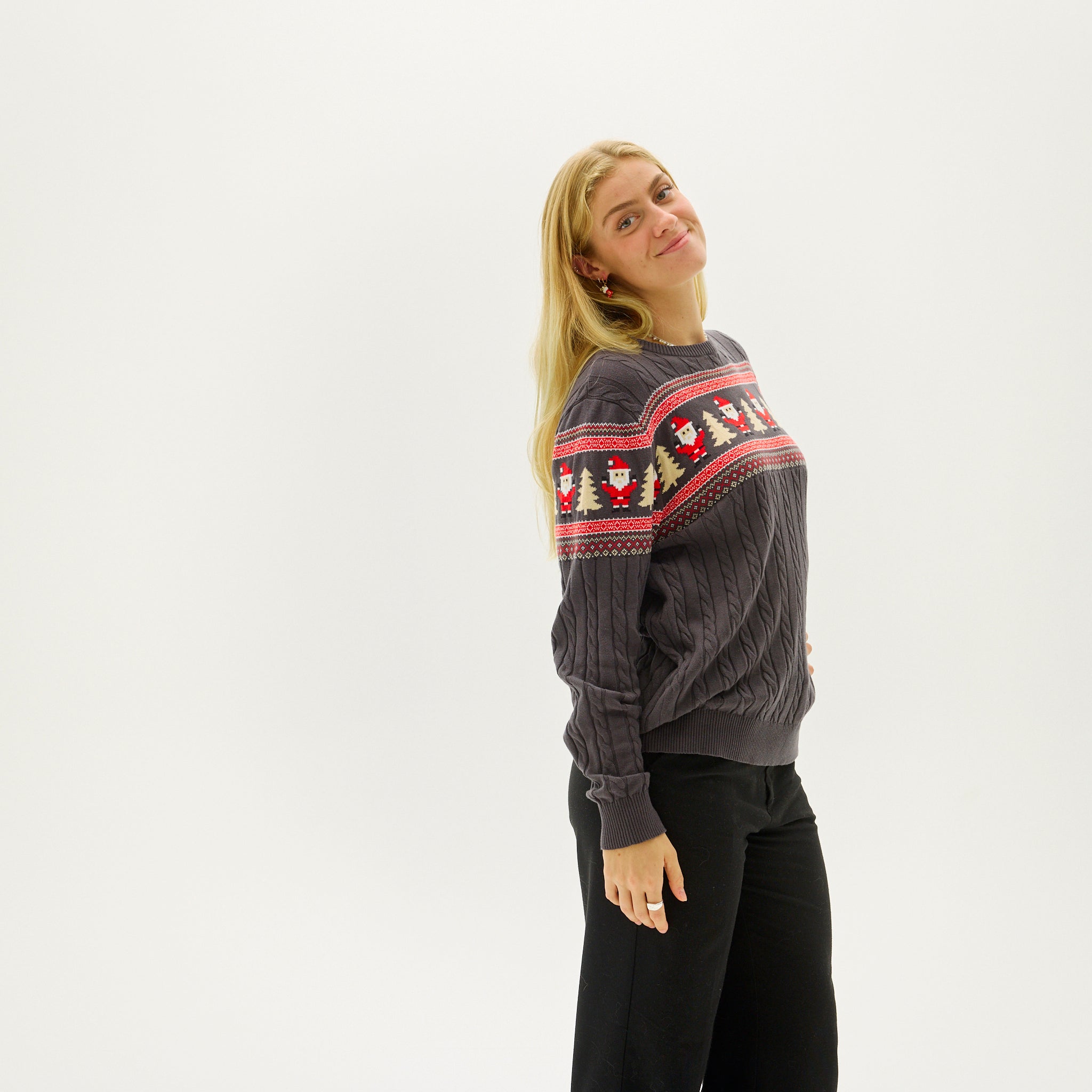 Santa's Cable Knit Sweater - Donna.