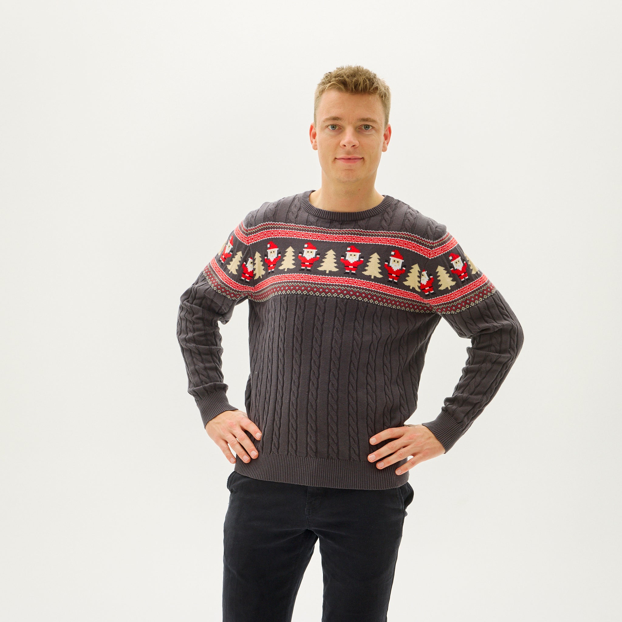 Santa's Cable Knit Sweater - Uomo.