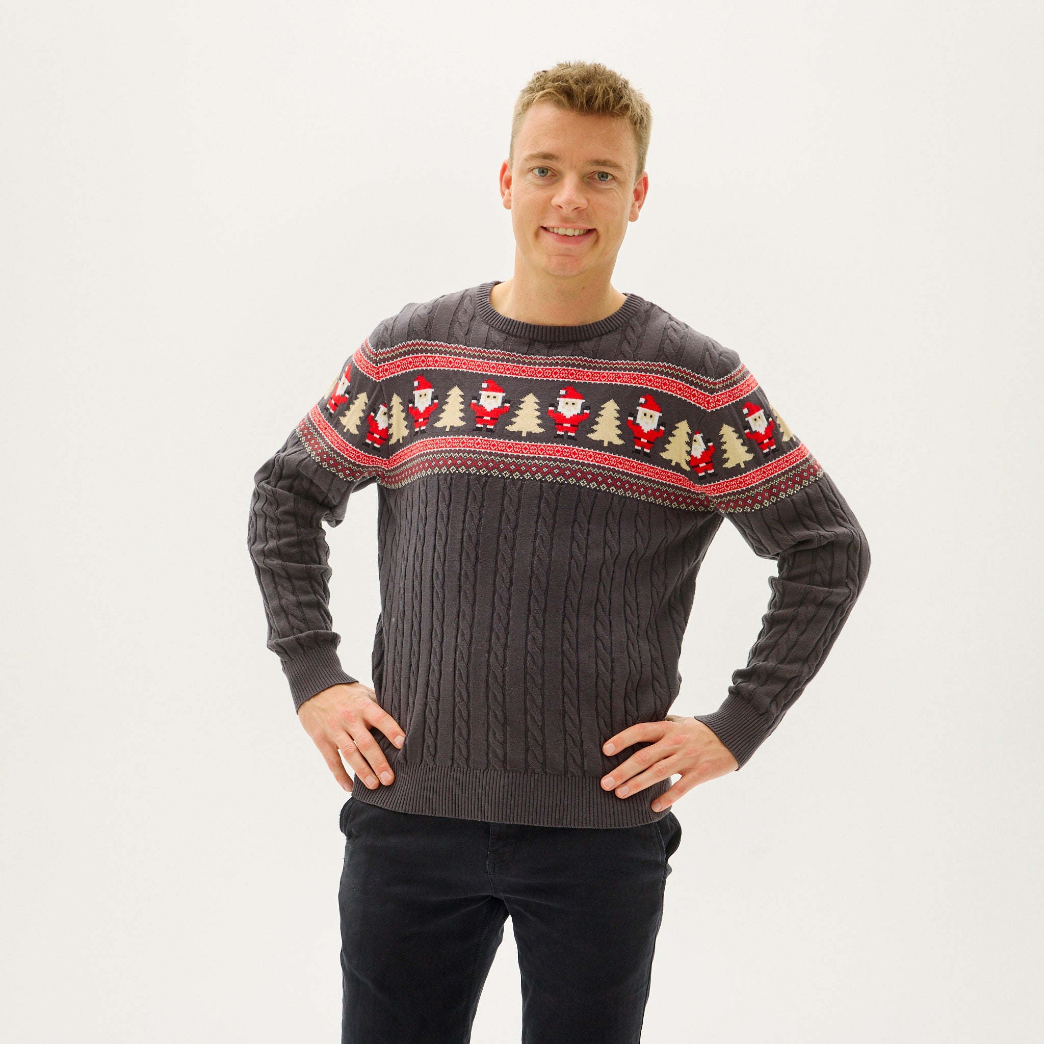 Santa's Cable Knit Sweater - Uomo.