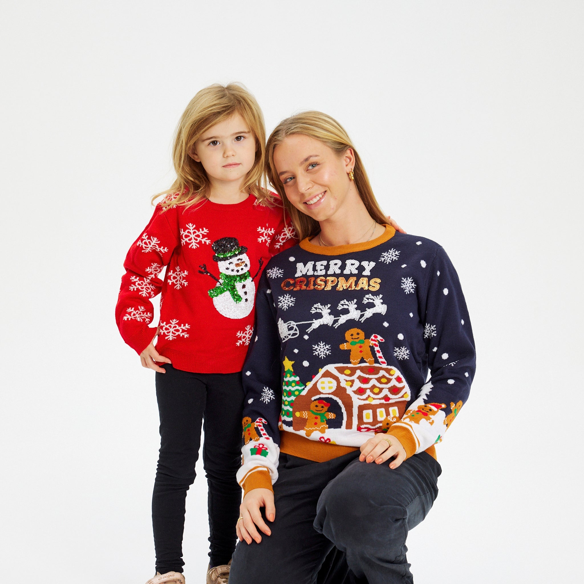 Maglione natalizio pupazzo di neve rosso - bambini